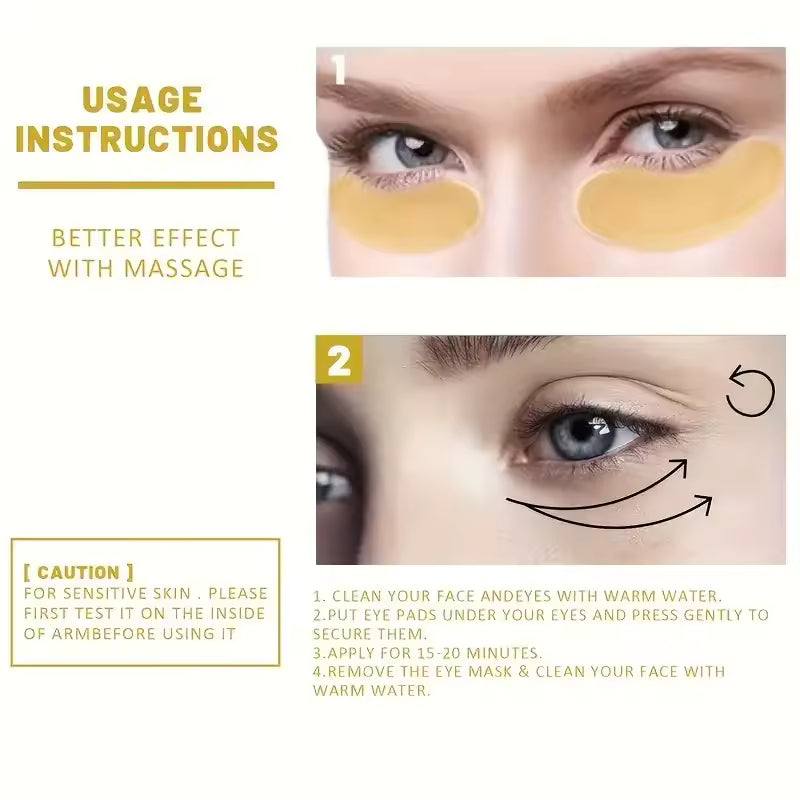 Patchs Dorés pour les Yeux – Éclat et Hydratation Intense